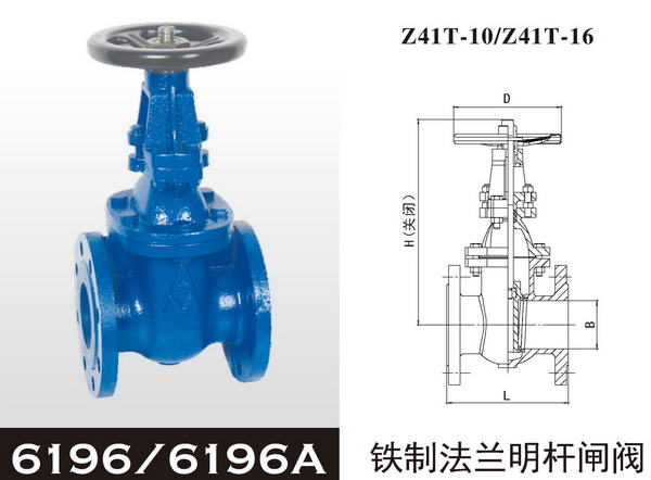 鐵制法蘭明桿閘閥