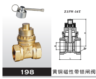 黃銅磁性帶鎖閘閥